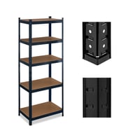 Relaxdays Regal za teške terete 180x70x45 cm, 500 kg, čelik i MDF, 5 razina, garažna polica, crna 1