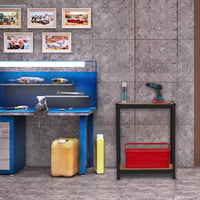 Relaxdays Regal za teške terete 180x70x45 cm, 500 kg, čelik i MDF, 5 razina, garažna polica, crna 2