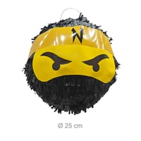 Relaxdays Ninja piňata s palicou a maskou, detská narodeninová piňata, plniteľná, Ø 25 cm, čierna 4