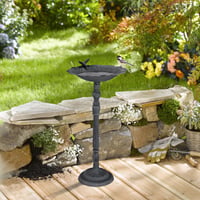 Liatinové kŕmidlo a napájadlo pre vtáky Relaxdays, stojace, 74,5 x 37,5 x 35 cm, tmavozelené 2