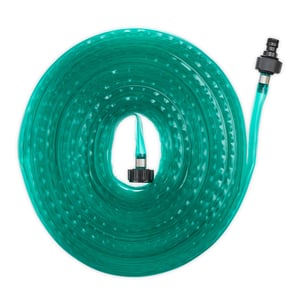 Furtun de irigații Relaxdays, 25 m lungime, pentru straturi de flori și garduri vii, plat, gata de conectare, verde