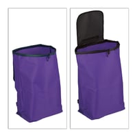 Cărucior de cumpărături pliabil Relaxdays cu roți, 25 L, max. 10 kg, 91x40x30 cm, violet, utilizat 12