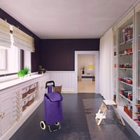 Cărucior de cumpărături pliabil Relaxdays cu roți, 25 L, max. 10 kg, 91x40x30 cm, violet, utilizat 5