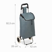 Cărucior de cumpărături pliabil Relaxdays cu geantă detașabilă 28 L, cu roți, 92,5 x 42 x 28 cm, gri 4