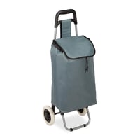 Cărucior de cumpărături pliabil Relaxdays cu geantă detașabilă 28 L, cu roți, 92,5 x 42 x 28 cm, gri 1