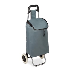 Cărucior de cumpărături pliabil Relaxdays cu geantă detașabilă 28 L, cu roți, 92,5 x 42 x 28 cm, gri