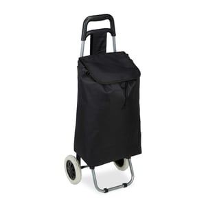Relaxdays sklopiva kolica za kupovinu s odvojivom torbom, 28 L, s kotačima, 92,5 x 42 x 28 cm, crna