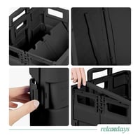 Cărucior de cumpărături pliabil Relaxdays cu mâner telescopic și capac, negru 7