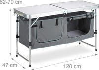 Relaxdays Összecsukható Camping Asztal Magasságállítható Alumínium 120x47cm 3