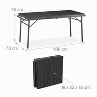 Skladací záhradný stôl Relaxdays, plast a oceľ, pre 8 osôb, sivý, vonkajší jedálenský stôl, záhradný nábytok 3