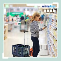 Relaxdays sklopiva ručna kolica, teleskopska ručka, 4 okretna kotača, 2 kotača s kočnicom, nosivost 100 kg, crna 2