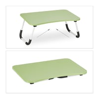 Relaxdays sklopivi stolić za laptop za krevet i kauč, 26 x 63 x 40 cm, MDF i željezo, pladanj za prijenosno računalo, zeleni 6