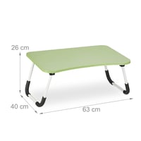 Relaxdays sklopivi stolić za laptop za krevet i kauč, 26 x 63 x 40 cm, MDF i željezo, pladanj za prijenosno računalo, zeleni 4
