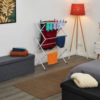 Relaxdays Sklopivo sušilo za rublje, 11 šipki, 6 razina, 105x73x37 cm, bijeli metalni toranj za sušenje 2
