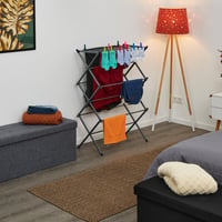 Relaxdays Sklopivo sušilo za rublje, 11 šipki, 6 razina, 105x73x37 cm, metalni toranj za sušenje, srebrno 2