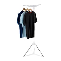 Uscător de rufe pliabil Relaxdays cu 27 de umerașe, 3 brațe rotative, înălțime 150 cm, argintiu/alb 1
