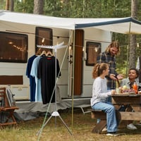 Uscător de rufe pliabil Relaxdays cu 27 de umerașe, 3 brațe rotative, înălțime 150 cm, argintiu/alb 3