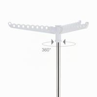 Uscător de rufe pliabil Relaxdays cu 27 de umerașe, 3 brațe rotative, înălțime 150 cm, argintiu/alb 6