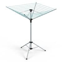Uscător de rufe pliabil Relaxdays, tip umbrelă, 15 m lungime de uscare, pentru grădină și camping, cu suport, pentru balcon, 140 cm, argintiu 1