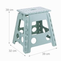 Relaxdays sklopiva stolica za kampiranje i kupaonicu, nosivost 150 kg, plastična, 39x39x32 cm, kadulja zelena 4