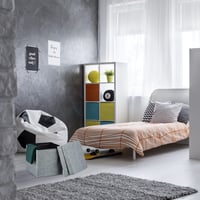 Relaxdays Skladacia úložná taburetka s operadlom, 73x38x38 cm, s odnímateľným vekom, ľanový vzhľad, sedacia lavica a podnožka, sivá 6