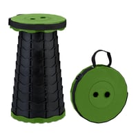 Scaun telescopic pliabil Relaxdays, scaun de camping cu înălțime reglabilă, cu curea de transport, pentru exterior, 44,5 x 25 x 25 cm, verde/negru 1