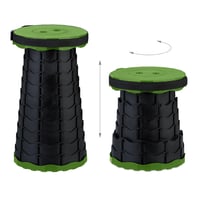 Scaun telescopic pliabil Relaxdays, scaun de camping cu înălțime reglabilă, cu curea de transport, pentru exterior, 44,5 x 25 x 25 cm, verde/negru 5