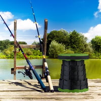 Scaun telescopic pliabil Relaxdays, scaun de camping cu înălțime reglabilă, cu curea de transport, pentru exterior, 44,5 x 25 x 25 cm, verde/negru 2