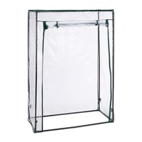 Relaxdays Paradicsom Fóliaüvegház, acél és PVC fólia, 150 x 100 x 50 cm, sétálható, ajtóval, kert és erkély, átlátszó/fekete 1