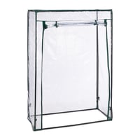 Relaxdays Paradicsom Fóliaüvegház, acél és PVC fólia, 150 x 100 x 50 cm, sétálható, ajtóval, kert és erkély, átlátszó/fekete 4