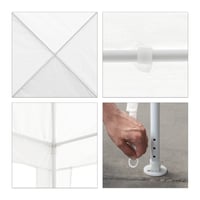 Relaxdays vrtni paviljon, 2,5 x 3 x 3 m, krov od 100% PE, čelični okvir, bijeli, šator za zabave, festivale i kampiranje, četvrtasti vrtni šator 3