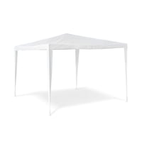 Relaxdays vrtni paviljon, 2,5 x 3 x 3 m, krov od 100% PE, čelični okvir, bijeli, šator za zabave, festivale i kampiranje, četvrtasti vrtni šator 1