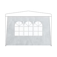 Relaxdays sada 3 bočných stien pre altánok, 2x3 m, vodotesné, upevnenie na suchý zips, PE materiál, s oknami, biele bočné panely pre záhradný stan 6