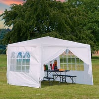 Set bočnih stranica za paviljon Relaxdays, 4 komada, 2x3 m, sa prozorima i patentnim zatvaračem, vodootporan, PVC i PE, bijeli 2