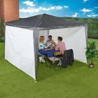 Relaxdays Pavilon Oldalfal Szett 3 db, 2x3 m, Vízálló, Tépőzáras, PE, Fehér 2
