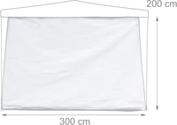 Relaxdays Pavilon Oldalfal Szett 3 db, 2x3 m, Vízálló, Tépőzáras, PE, Fehér 4