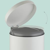 Odpadkový kôš s pedálom Relaxdays, 20 litrov, s vekom, vyberateľným vnútorným vedrom, matný dizajn, do kuchyne a kúpeľne, biely 2