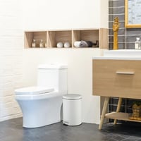 Odpadkový kôš s pedálom Relaxdays, 20 litrov, s vekom, vyberateľným vnútorným vedrom, matný dizajn, do kuchyne a kúpeľne, biely 7