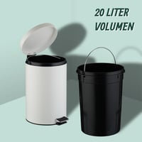 Odpadkový kôš s pedálom Relaxdays, 20 litrov, s vekom, vyberateľným vnútorným vedrom, matný dizajn, do kuchyne a kúpeľne, biely 5