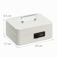 Seif portabil pentru bani Relaxdays cu cifru din 3 cifre, compartiment pentru monede, casetă din fier, 8,5x20x17 cm, diverse culori 4