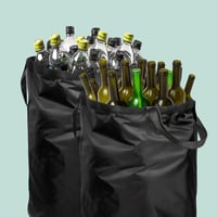 Relaxdays spremnik za odlaganje povratne ambalaže, 160 L, 2 vreće, 70x57x37 cm, za staklene i plastične boce, crni 6