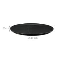 Set 2 tăvi de servire Relaxdays, rotund Ø 40 cm, suprafață antiderapantă, tavă de bar pentru HORECA, negru 8