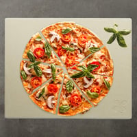 Relaxdays set za pizzu 38x30x3 cm, s metalnim postoljem i drvenom lopaticom za pizzu, pravokutni kamen za pečenje kruha, pizze i flambiranih pita (Flammkuchen), prirodni materijal 3