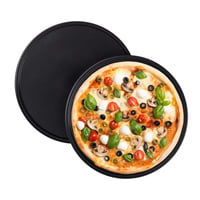 Relaxdays Set od 2 okrugla kalupa za pizzu, neprijanjajući sloj, ugljični čelik, za pizzu i flammkuchen, 32 cm, sivi 1