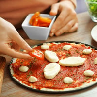 Relaxdays Set od 2 okrugla kalupa za pizzu, neprijanjajući sloj, ugljični čelik, za pizzu i flammkuchen, 32 cm, sivi 5