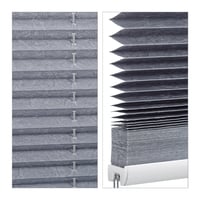 Relaxdays plisirana roleta bez bušenja, Klemmfix montaža ljepljenjem, prozirna roleta za vrata, siva, 90x210 cm 6