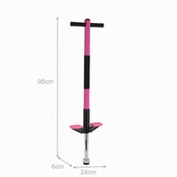 Relaxdays Pogo stick pre deti, do 35 kg, polstrovaný, protišmykový, nehrdzavejúca oceľ, ružový, vonkajšia skákacia tyč 4