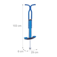 Relaxdays pogo štap za djecu, maks. 60 kg, podstavljen, neklizajući, nehrđajući čelik, plavi, vanjski štap za skakanje 4