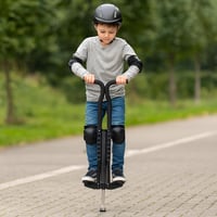 Relaxdays Pogo Stick gyerekeknek, max. 60 kg, párnázott, csúszásmentes, rozsdamentes acél, fekete 3