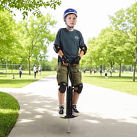 Relaxdays Pogo Stick gyerekeknek, max. 60 kg, párnázott, csúszásmentes, rozsdamentes acél, fekete 2